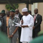 Comptroller General of Customs Col. Hameed Ibrahim Ali addresses Customs officials