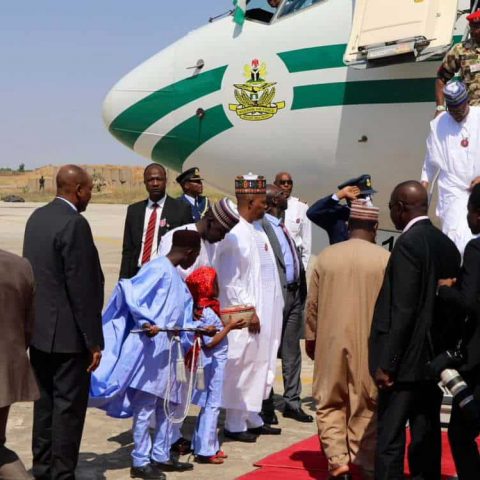 Buhari arrives Maiduguri