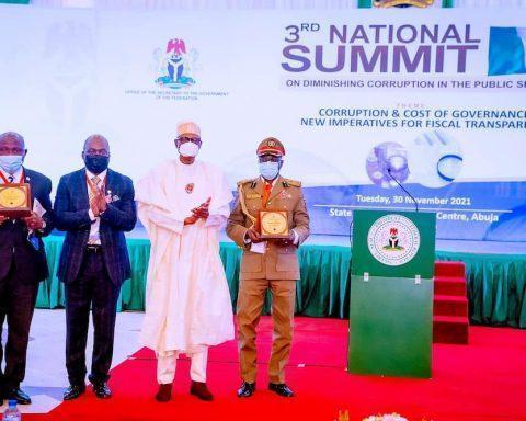 Buhari at National open summit on Diminishing Corruption in the Public Sector
