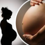 Close-up picture of Pregnant women illustrate COVID-19 vacciantion