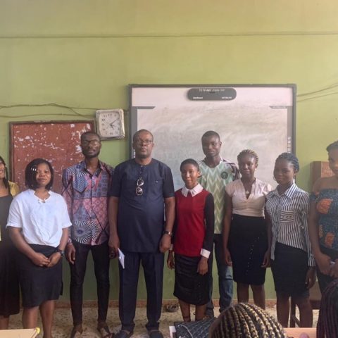 Prime Business Africa Editor-in-chief, Dr Marcel Mbamalu with members of the campus editorial board of the Journalism Mentorship Project (JMP)