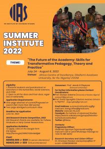 Ife Institute of Advanced Studies' 6th Summer Programme Begins July 24
