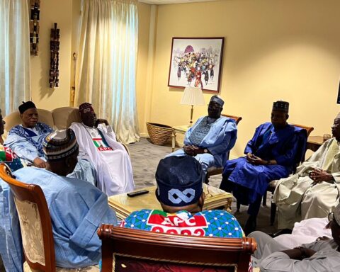 Breaking: Tinubu, Shettima, Adamu Arrives For Inauguration Of APC Women Presidential Campaign Team