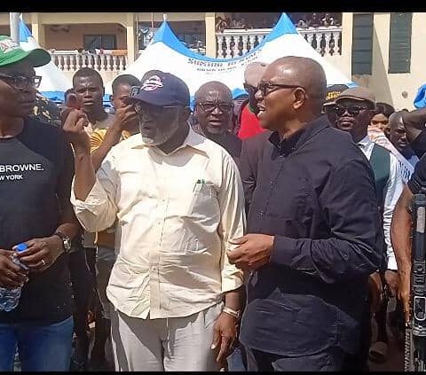Video/Photos: Peter Obi Visits Ogbaru- Anambra, Bayelsa Flood Victims, Takes Aerial Tour