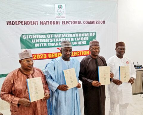INEC Signs MoU With Transport Unions, 66 Days To Election