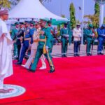 President Buhari participates at the Wreath Laying Ceremony of the 2023 Armed Forces Remembrance Day celebration at the National Arcade, Eagle Square Abuja on 15th Jan 2023