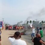 Fuel Scarcity Protest In Edo Enters Day 2, As Youths Block Benin-Lagos Expressway