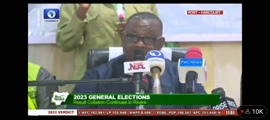 BREAKING: INEC Official In Rivers Suspends Collation Of Results Over Threat To Life