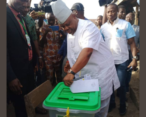 Polls: Gov Adeleke Casts His Vote At Sagba/Abogunde Polling Unit
