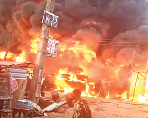 NEMA assesses Ojoto Market Fire In Rivers