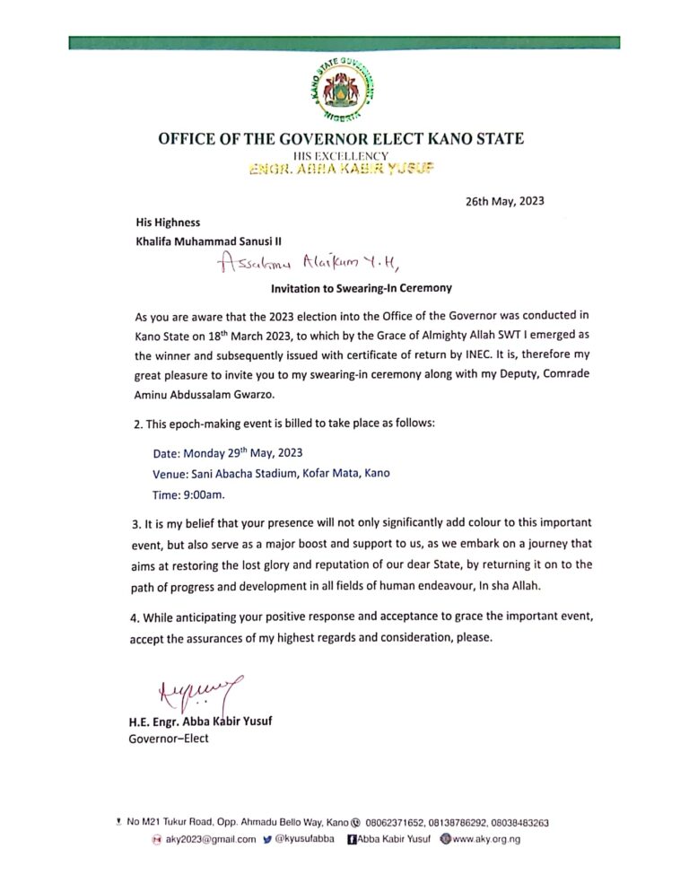 Tension As Kano Governor Elect Invites Sanusi To Inauguration Tension As Kano Governor Elect Invites Sanusi To Inauguration