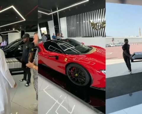 Man buying four luxury cars