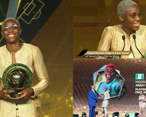 Nigerians commend Asisat Oshoala after winning th CAF award x