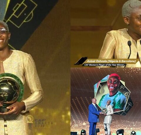 Nigerians commend Asisat Oshoala after winning th CAF award x