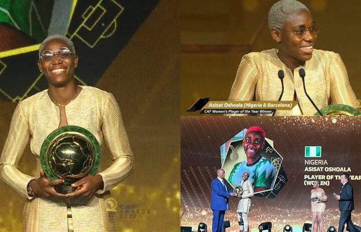 Nigerians commend Asisat Oshoala after winning th CAF award x