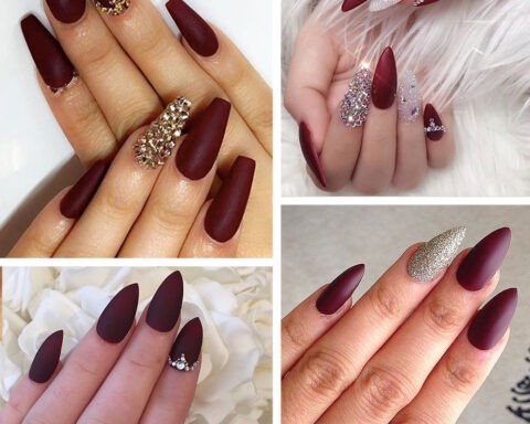 burgundy stiletto nails latest colors trends nugundy nail designs