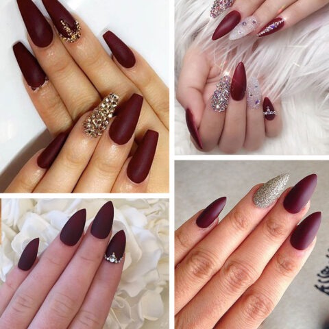 burgundy stiletto nails latest colors trends nugundy nail designs