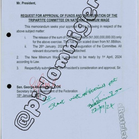 Reactions Trails Leaked Memo Request Of N1bn For Inauguration Of Tripartite Committee