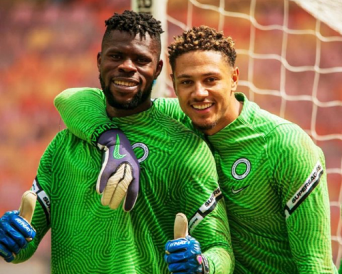 Maduka Okoye with compatriot Francis Uzoho