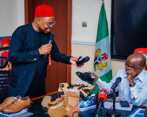 Otti Assures His Govt's Support Of Abia Investors As Comfort Stevens Set To Open World class Shoe Factory