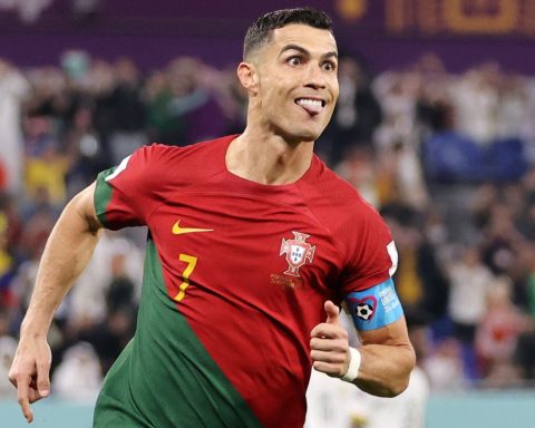 Ronaldo celebrates after scoring one of his goals for Portugal