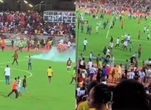 rangers enyimba match abandoned as fans invade pitch