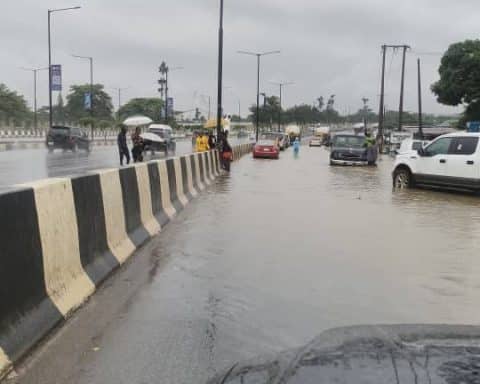 Lagos airport road flooding