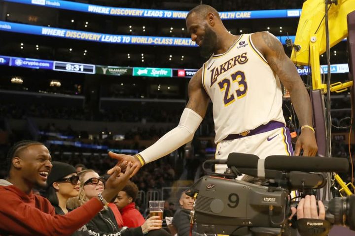 LeBron James shares shakes son Bronny James