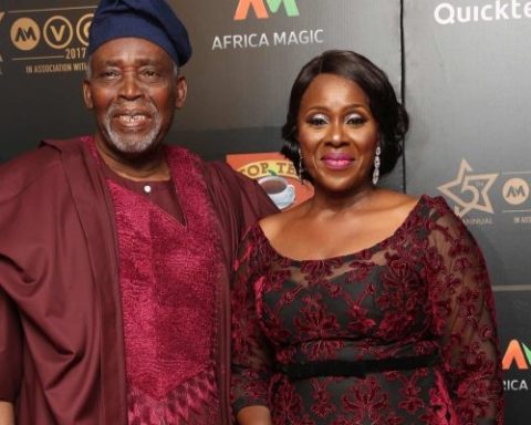 Olu Jacobs and wife Joke Silva