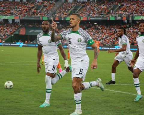 Super Eagles Captain William Troost Ekong and teammates at the last AFCON in Cote d Ivoire