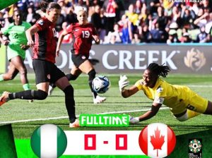 Super Falcons goalie Chiamaka Nnadozie stopped Sinclair at the last world cup