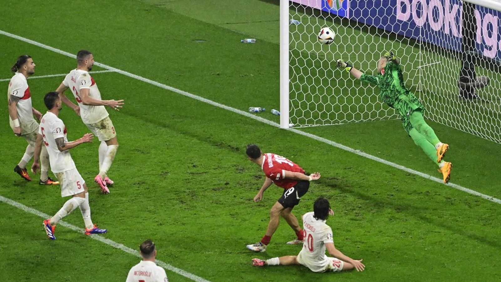 Turkey goalkeeper Mert Gunok made an extraordinary late save against Austria