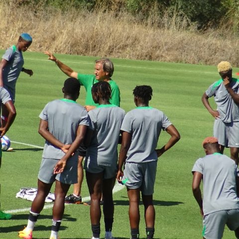 Waldrum dishing out instructions at the team's camp in Seville spain