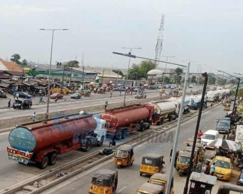 fuel scarcity stranded petrol tankers in Lagos