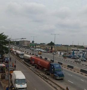 petrol tankers along Oshodi Apapa Expressway