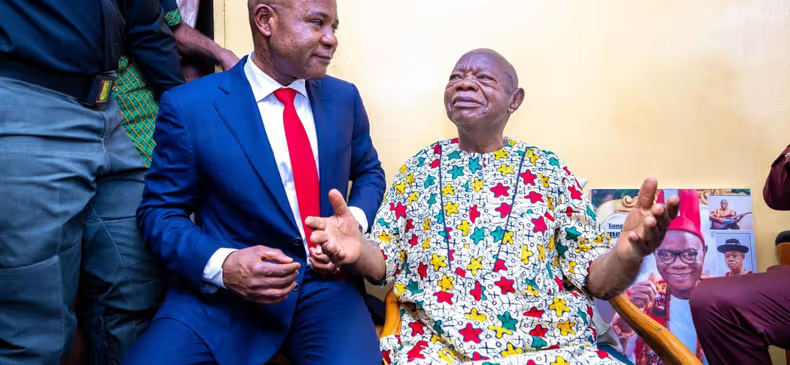 Governor Mbah with Mike Ejeagha