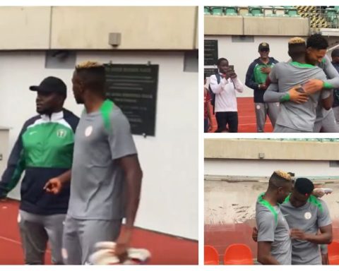 osimhen storms Super Eagles camp in Uyo