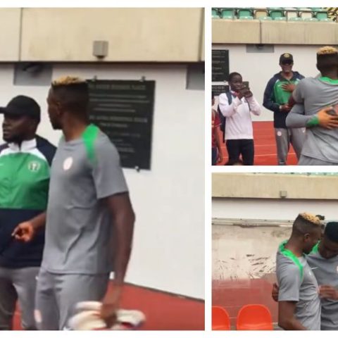 osimhen storms Super Eagles camp in Uyo