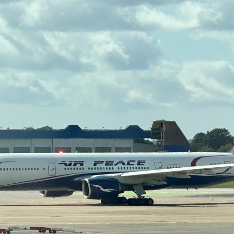 Air Peace flight in London