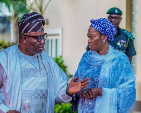 Senate President Godswill Akpabio and First Lady Oluremi Tinubu