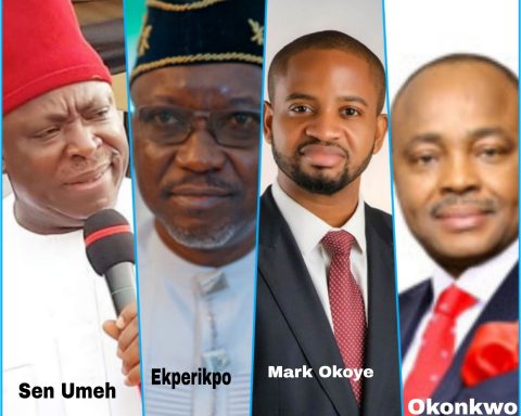 Victor Umeh, Senator representing Anambra Central senatorial district; Ekperikpe Ekpo, Minister of State, Petroleum Resources (Gas); Mark Okoye, MD/CEO, South East Development Commission (SEDC); Sylvester Okonkwo, Executive Director, Corporate Services, SEDC.