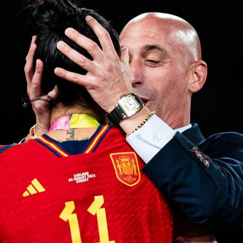 Luis Rubiales and Spain forward Jenni Hermoso