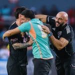 Pitch invader finally beat Chueko to hug Messi