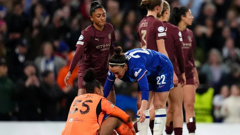 Man City's Khiara Keating was left dejected at full time