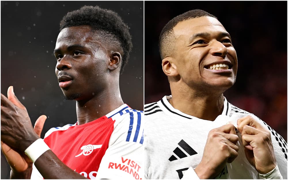 Arsenal's Saka and Real Madrid's Mbappe