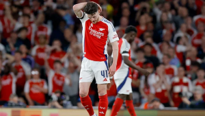 Disappointed Declan Rice and Bukayo Saka Disappointed Declan Rice and Bukayo Saka
