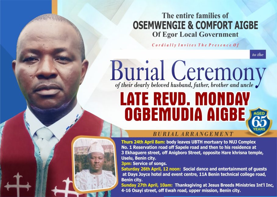 Ex-Nigerian Observer GM, Aigbe, For Burial Today In Benin