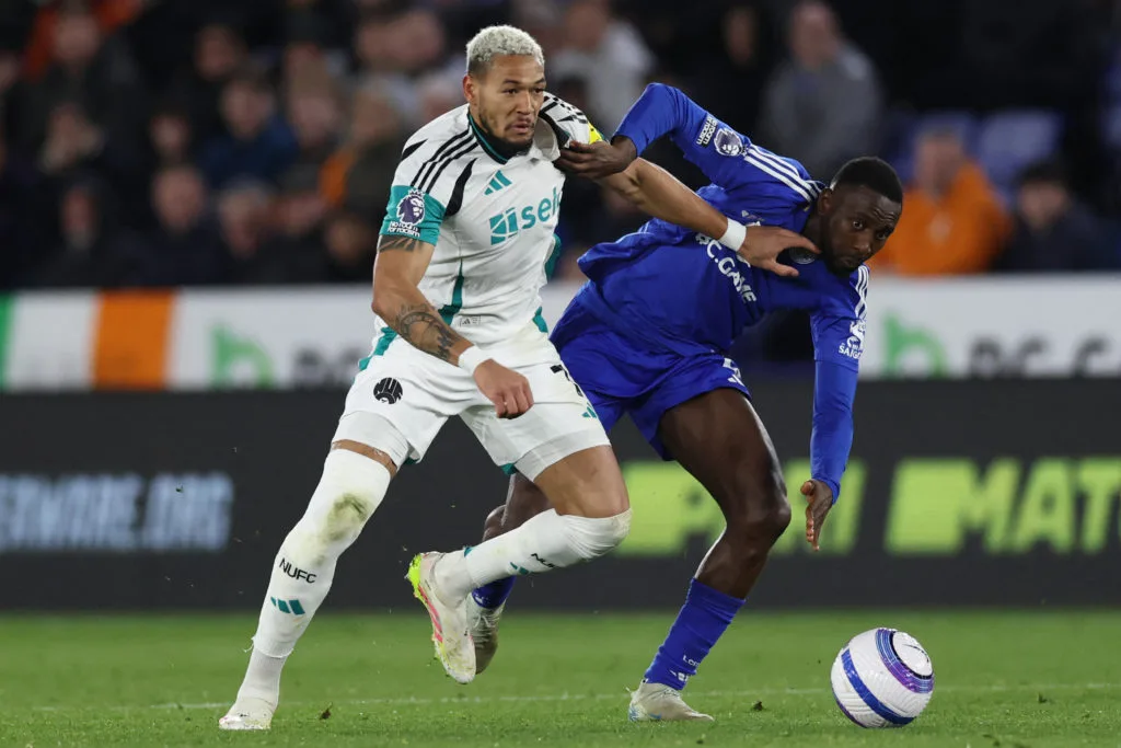 Ndidi attempts to stop rampaging Newcastle in defeat monday