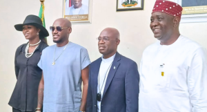Tuface Idibia with Benue State Governor Hyacinth Alia Tuface Idibia with Benue State Governor Hyacinth Alia