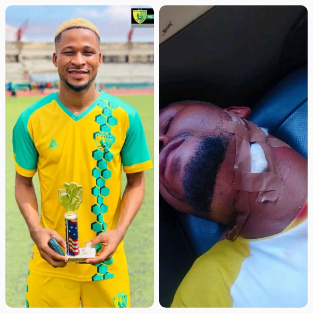 Vincent Temitope had neck bandage after treatment